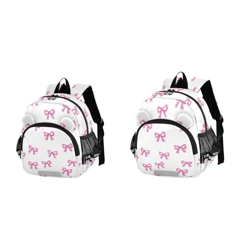 Wusikd Kids Backpack Pink Bow (4) Toddler Bags Schoolbag for Girls Boys Kindergarten Student M2