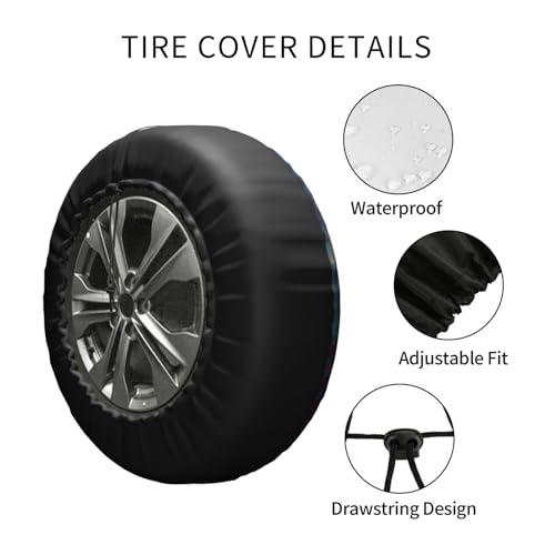 Image of Funny Dog Spare Tire Cover Wheel Protector Weatherproof Wheel Cover Universal Decorative Accessories for Camper RV SUV Travel Trailer 14 inch