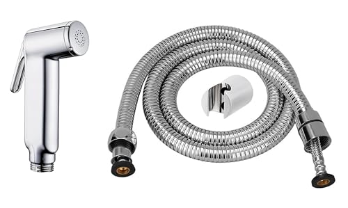 Image of MHS High Pressure Jet Spray for Toilet | Health Faucet Set with Hand Shower Gun & 1M SS Hose Pipe | Bathroom Toilet Jet Spray for Hygiene Cleaning | Toilet Gun for Western Toilet (Hector Abs)