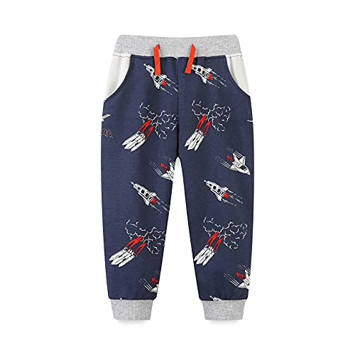 Image of HILEELANG Toddler Boy Sweatpants Kids Sport Jogger Cotton Casual Active Playwear Sweats Pants 2-Pack