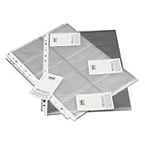 Solo A4 Business Card Holder with 20 Pockets, Pack of 10, Refillable Professional Document Organizer for Name, Visiting, Credit, Debit & ID Office Cards with Hard Plastic Cover File (Grey)