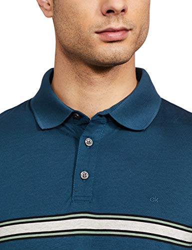 Image of Calvin Klein Men's Liquid Touch Polo Stripe with UV Protection