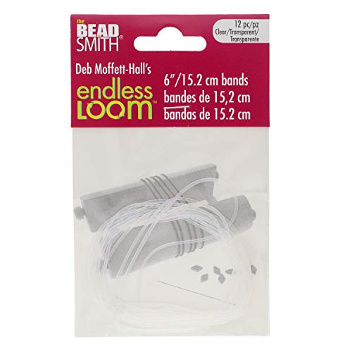 The Beadsmith Deb Moffett-Hall's Endless Loom Bands, 6 Inches Diameter, Pack of 12 Pieces, Clear Color, Use with The Endless Loom
