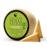 CASTILLO PEÑAS NEGRAS Queso de Oveja Semicurado | Calidad Artesanal, Puro, Curación 3 Meses, Envasado al Vacío | Ideal en Packs de Quesos Gourmet | Queso Manchego Cortado en Octavos 3kg aprox