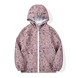 [ユートレンド] ウィンドブレーカー 女の子 キッズ 子供 かわいい キッズウィンドブレーカー 長袖 フード付き 秋物 春物 トップス 薄手 アウトドア 130 馬柄（ピンク）