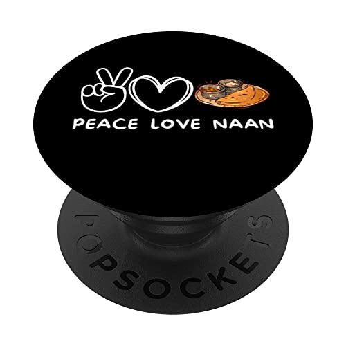 Peace, Love Naan Retro Naan Lover, amante de la comida PopSockets PopGrip Intercambiable