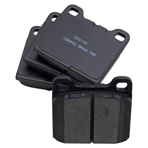 Image of TRQ Rear Brake Pad and Rotor Set Ceramic Parking Brake Shoe Compatible with 1994-1996 Volvo 850 1998-2004 C70 1998-2000 S70