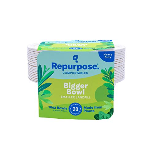 Repurpose compostable 16oz bowls, plant-based, sustainable, durab…