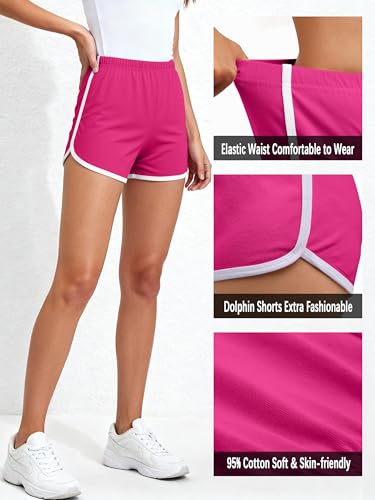 Image of URATOT 5 Pack Women's Cotton Yoga Dance Short Pants Sport Shorts Summer Athletic Cycling Hiking Sports Shorts