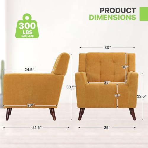 Sillón Plegable Algodón-lino Amarillo miniatura 2
