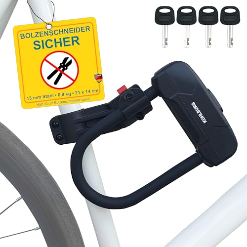 KOHLBURG kleines & leichtes Sicherheits Bügelschloss [900g leicht] - Fahrradschloss mit höchstem...