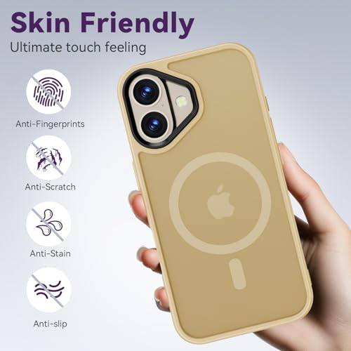Image of Magnetic for iPhone 16 Plus Case,[Slide Camera Cover][Compatible with Magsafe][Kickstand][Military Grade Protection] Shockproof Rugged Case for iPhone 16 Plus,Orange