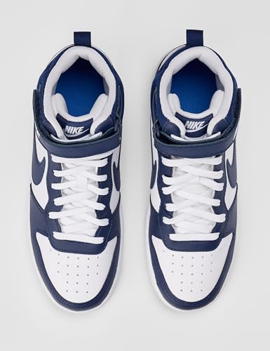 Image of Nike Court Borough Mid 2 (GS), Unisex-Adult Trainers, White White Blue Void Signal Blue, 38.5 EU