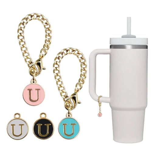 Image of 4PCS Stanley Cup Letter Charms - Name ID Handle Charms for Modern Tumblers, Fits All Water Cup Handles