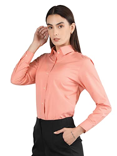 Image of CHKOKKO Women Solid Polycotton Regular Formal Shirt
