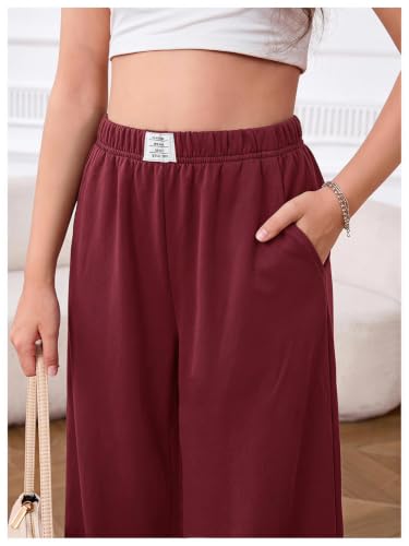 Image of SOLY HUX Girl's Wide Leg Sweatpants Loose Baggy Pants with Pockets