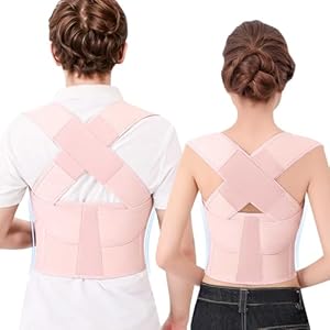 Posture Corrector for Women and Men Plus Size Full Back Support Brace Straightener Scoliosis Spine Upper Back Pain Relief Adjustable Shoulder Instant Posture Corrector with Hunchback Pink Medium