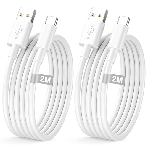 Carplay Cable USB C 2M 2Pack para iPhone 17 16 15 Coche, Cable Tipo C Carga Rápida para Apple Carplay y Android Auto cable USB a USB C para iPhone 15 Pro Max/15 Plus/16e/16 17 Pro Max/16 Plus,iPad Air