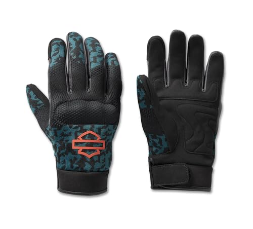 Harley-Davidson Guanti da moto da uomo in rete, blu mimetico, 98137-23VM (blu, XL)