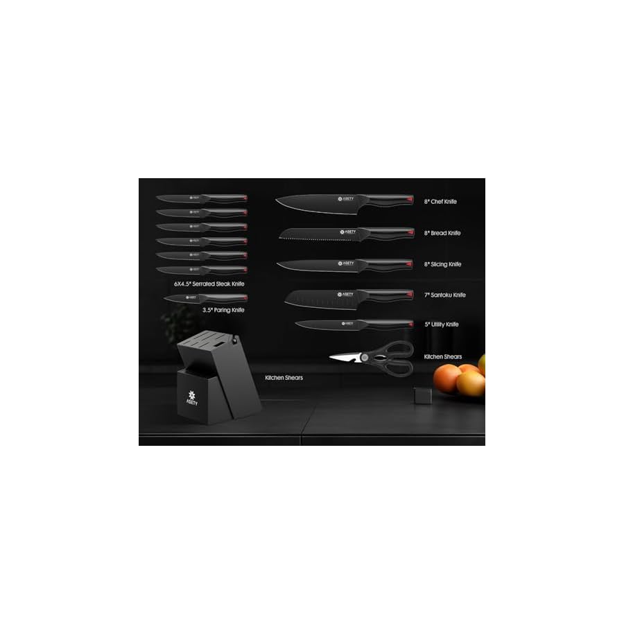 Knife-Set-15-PCS-Kitchen-knife-Set-with-Bulti-in-Sharpener-Block-Stainless-Steel-Knife-Block-Set-Dishwasher-Safe-Knives-Sets-for-Kitchen-Black-Elegant-Box ASETY Knife Set, 15 PCS Kitchen knife Set with Bulti-in Sharpener Block, Stainless Steel Knife Block Set, Dishwasher Safe Knives Sets for Kitchen, Black, Elegant Box