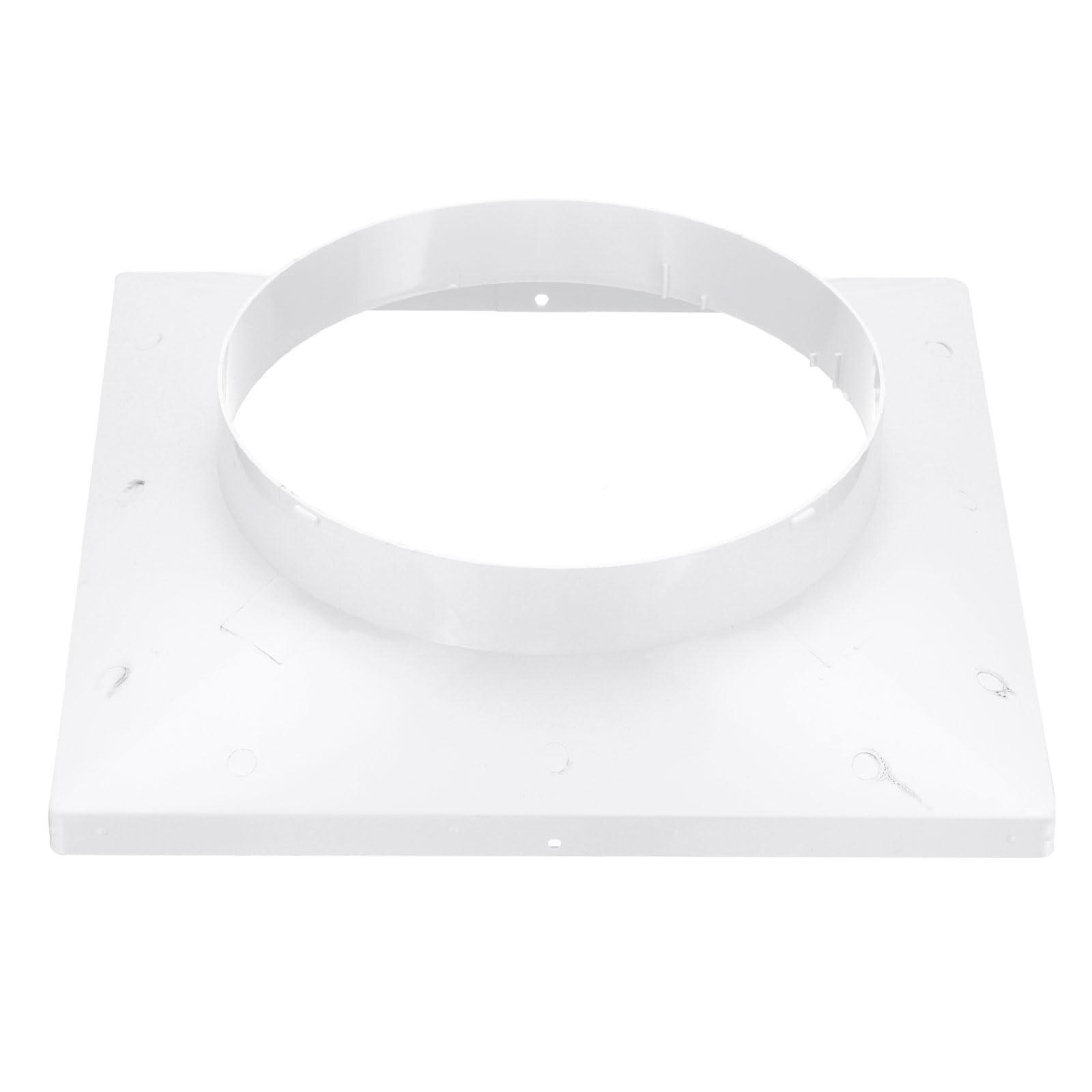 PATIKIL 280mm to 200mm Duct Connector Flange, Plastic Square to Round Straight Ceiling Diffuser Adapter for Air Heating Cooling Ventilation System HVAC Exhaust Fan Dryer Vent, White