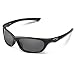 Duduma Polarized Sports Sunglasses for Baseball Running Cycling Fishing Golf Tr90 Durable Frame (646 Black Matte Frame with Black Lens)