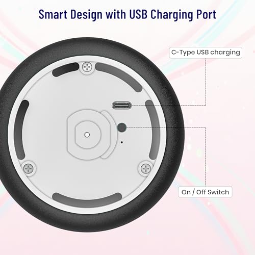 Image of Mirana Baby Air Ball | Football Toy for Kids | USB Rechargeable Type-C Battery Powered Hoverball Puck | Indoor Floating Hover Soccer Ball | Best Gift for Boys and Girls 2-10 Year (White)