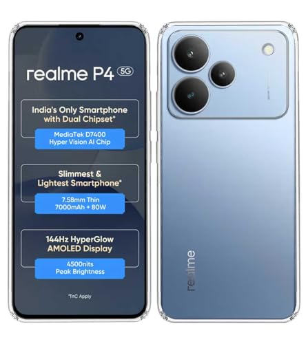 Image of Soft Silicone TPU Flexible Back Cover Compatible with Realme P4 5G