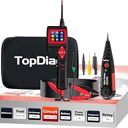 TopDiag P200 Power Circuit Probe Kit - Circuit Breaker Finder, Automotive Circuit Tester, 9~30V Voltage Range, Multimeter, Relay Test, Fuel Injector Tester, Activating Component, Oscilloscope Mode