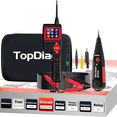 TopDiag P200 Power Circuit Probe Kit - Automotive Circuit Tester with 2024 Online Update 9~30V Voltage Range Multimeter Relay Test Fuel Injector Tester Activating Component Oscilloscope Mode