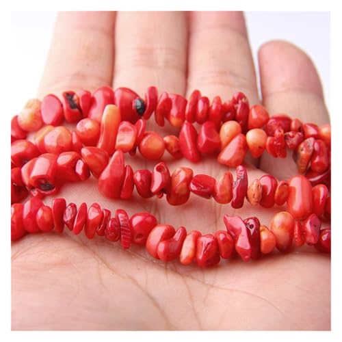 Perles de corail rouge de 80cm ideales pour collier et bracelet enfilage