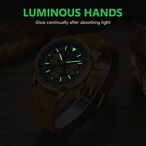 Image of AIMES Mens Watches Chronograph Waterproof Sport Military Watch for Men Analog Quartz Movement Stylish Wrist Watch Elegant Gift Watch for Men