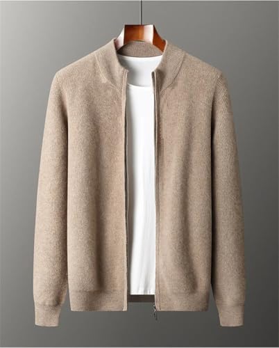 Men's Casual Soft Warm Knitted Sweater Zipper Thickened Stand Collar Open Cardigan Business Casual Sweaters2