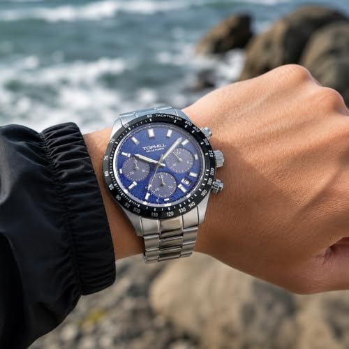 Image of TOPHILL Men Watches Automatic Mechanical Watches - Dive, GMT, Chronograph & Dress Styles | 316L Stainless Steel, Sapphire Crystal, Ceramic Bezel | 5ATM-300M Waterproof with Super Luminous | Classic Business & Sport Casual