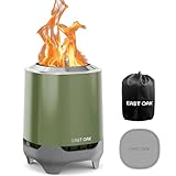 EAST OAK Brasa Smokeless Tabletop Fire Pit, Mini Table Top Firepit for Patio and Outdoor Camping, Removable Ashtray, Dual-Fuel Stove, Silicone Pad& Travel Bag, H: 10.1'xD: 7', Jungle