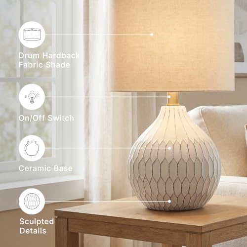 Signature Design by Ashley Ceramic Table Lamp, Bedside, Antique White - image 3