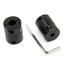 2PCS Flexible Shaft Coupling 5mm to 8mm Aluminum Alloy Black 25mm Length 20mm Diameter for Stepper Motor Coupler for 3D Printer CNC and Machine 5x8mm