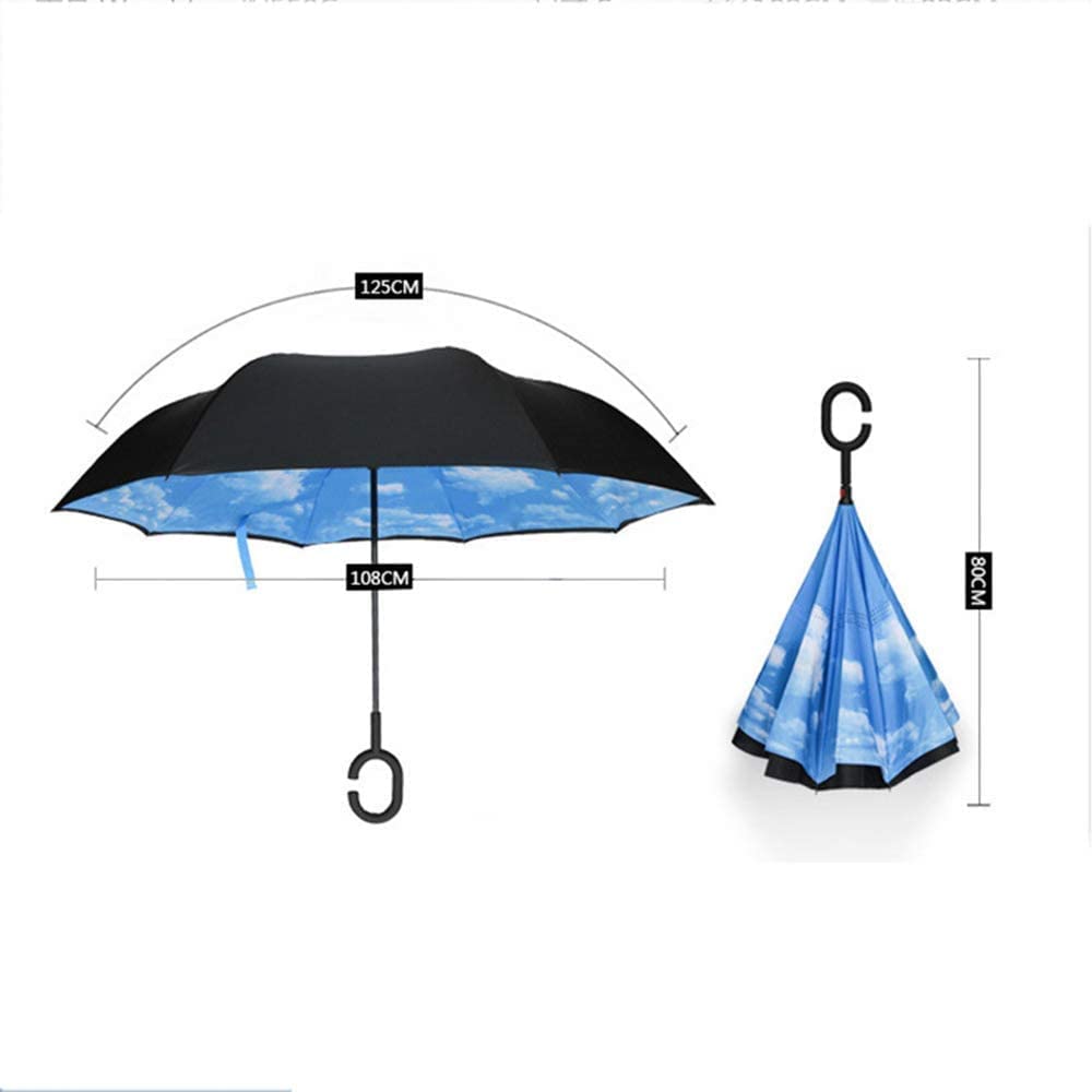 BKEOY Ombrello A Doppio Strato Invertito Modello Libreria