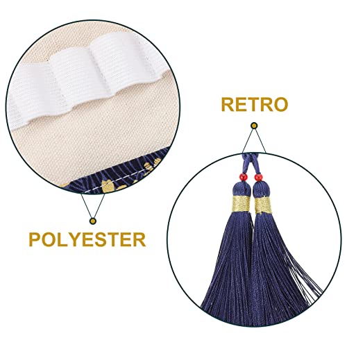 Sewroro Knitting Needles Organizer Needles Roll Bag Foldable Rolling Knitting Needle Bag Crochet Hook Case (Navy) #TOP3