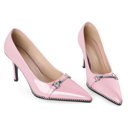 Image of Women's High Heel Pumps Stiletto Heel Pumps for Women Pointed Toe Heels Elegant Classic 3.5 Inch Beaded Pumps