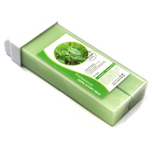 Tea Tree Roll-on wax,Body Hair Removal Wax Cartridge,Depilatory Wax Roller,Roll-On Refillable Depilatory Heater Wax,for Normal & Sensive Skin, Body,Legs Self Waxing ,for Professional or Home