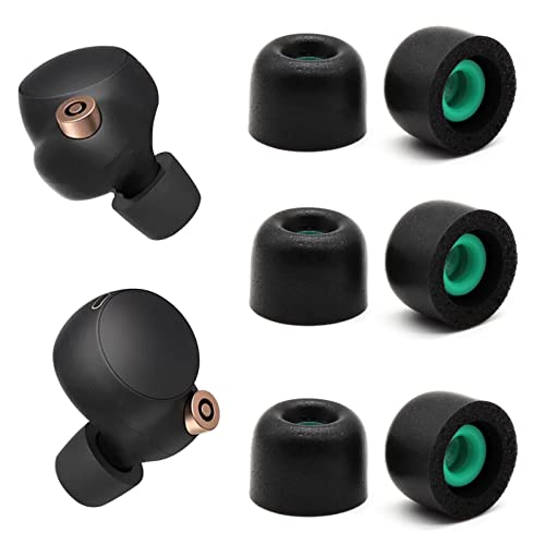 Lot de 3 Paires de Bouchons d'oreille en Mousse à mémoire de Forme pour Sony WF-1000XM4 - pour WF-1000XM3 WF-SP900 WI-1000X WF WI XBA Series Fit Charging...