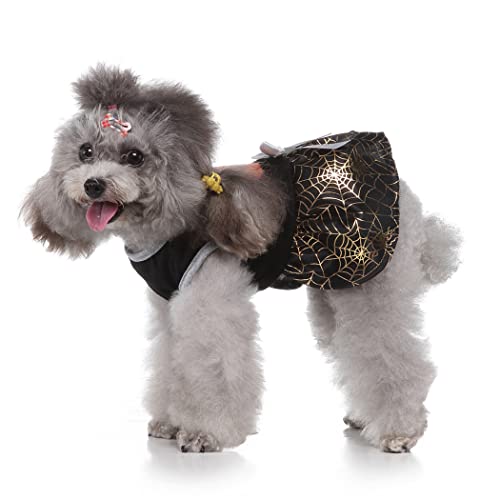 XIAOYU Halloween Dog Dresses Skirt Pumpkin Spider Pet Clothes Costume for Puppy Cats Cosplay(L), Black, Large - Image 4