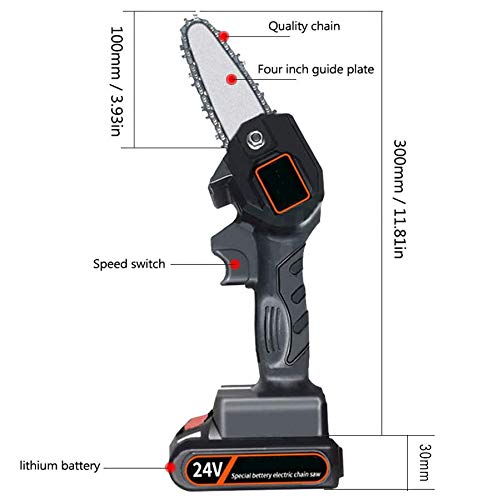 ZNP Mini Chainsaw with 2Pcs Batteries and 2Pcs Chain, 4-Inch Cordless Electric Protable Chainsaw One-Hand 0.7kg Lightweight, Pruning Shears Chainsaw for Tree Branch Wood Cutting
