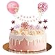 AOOTUERL 12 Stück Tortendeko Rosegold, Happy Birthday Kuchendeko, Alles Gute zum Geburtstag Kuchen Topper Bunting Set, Cupcake Tortenstecker für Geburtstag Dekoration Junge Mädchen