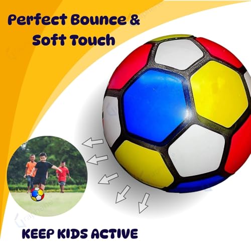 Image of Graphene 16cm Football Soccer Ball for Kids Soft Squeeze PVC Foam Sponge Jumping Bouncy Balls Light Weight Nontoxic Rubber Beach Valleyball No Air Needed Pool Party Toys Outdoor Indoor Playball
