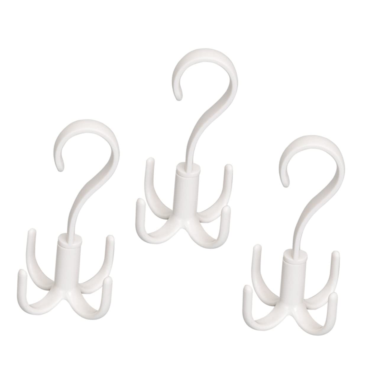 ABOOFAN 3pcs Rotating Hooks Hanger for Scarves Ties Shoes Multifunctional Closet Organizer White for Accessories Storage and Easy Access