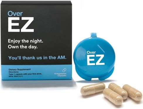 Over EZ Hangover Cure and Hangover Prevention with Milk Thistle, Anti Hangover Pill, Liver Detox with Amino Acids, Vitamin B6 and B12, Hangover Pill with 1000 milligrams (120)