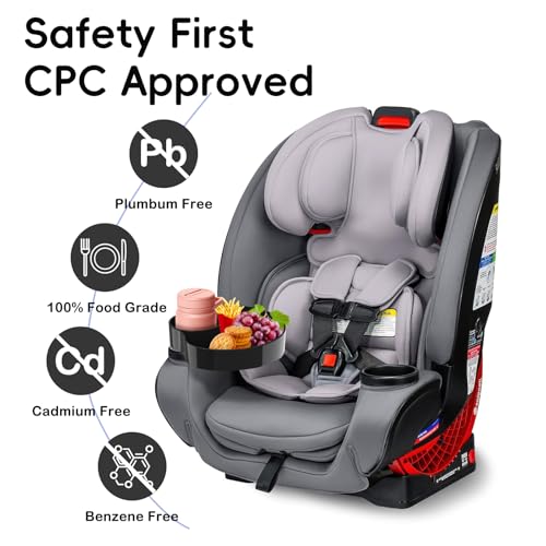 Image of [2 Packs] Kids Car Seat Tray, Travel Tray with Cup Holder for Toddler Baby, Kids Car Seat Food Snack Organizer for Road Trip, Stroller snack Organizer Travel Must Haves Toddler Must Haves (Black)