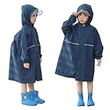 レインコート キッズ カッパ 子供 ランドセル 男の子 女の子 こども用レインコート レインポンチョ 子供 雨具 雨合羽 軽量 防水 速乾 夜間反射 ツバ 収納袋付き 薄型 レイングッズ 梅雨 豪雨 自転車 通園 通学 キャンプ アウトドア ネイビー XLサイズ